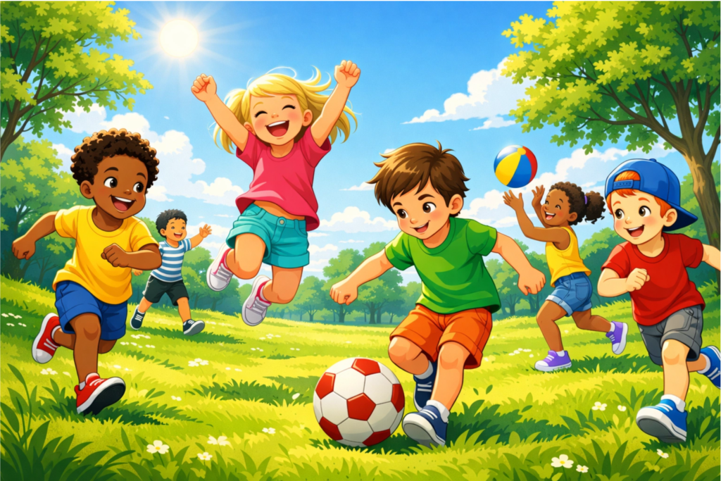 Crianças brincando ao ar livre